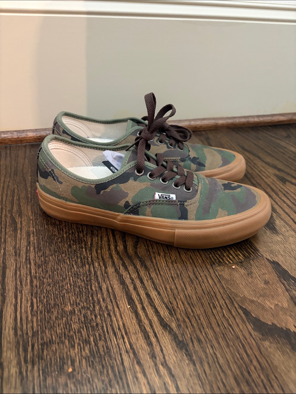 Vans Camo Canvas Low-Top Sneakers - Green and Brown